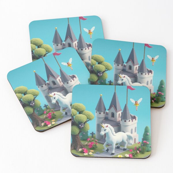Item preview, Unicorn Castle with Fairy and Mischievous Imps designed and sold by Jeff's Good Mojo Dojo.