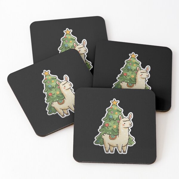 Item preview, Cute Alpaca Lama With Christmas Tree Cartoon Sticker Desing designed and sold by kndzxf.
