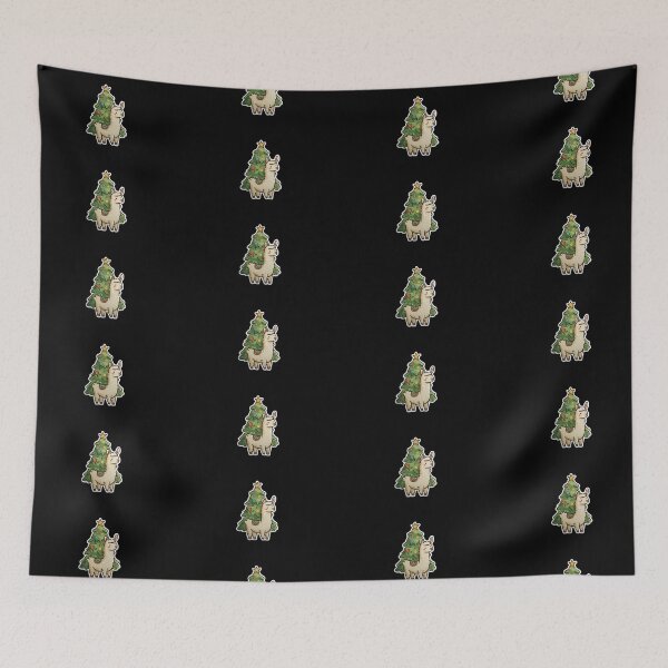Item preview, Cute Alpaca Lama With Christmas Tree Cartoon Sticker Desing designed and sold by kndzxf.