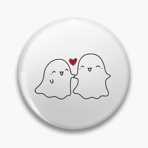 Item preview, Kawaii Ghosts Holding Hands – Halloween Couple Design designed and sold by marialetiziaa.