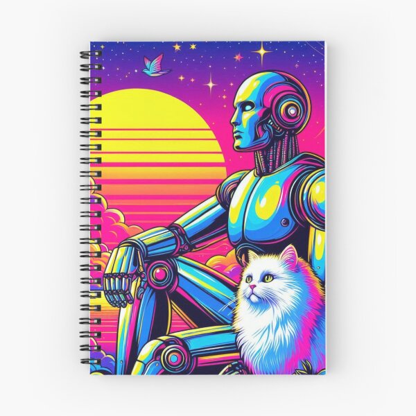 Item preview, robot and white cat designed and sold by Dogandesighn.