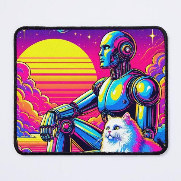 Item preview, robot and white cat designed and sold by Dogandesighn.
