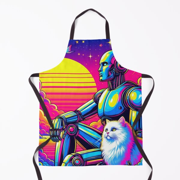 Item preview, robot and white cat designed and sold by Dogandesighn.