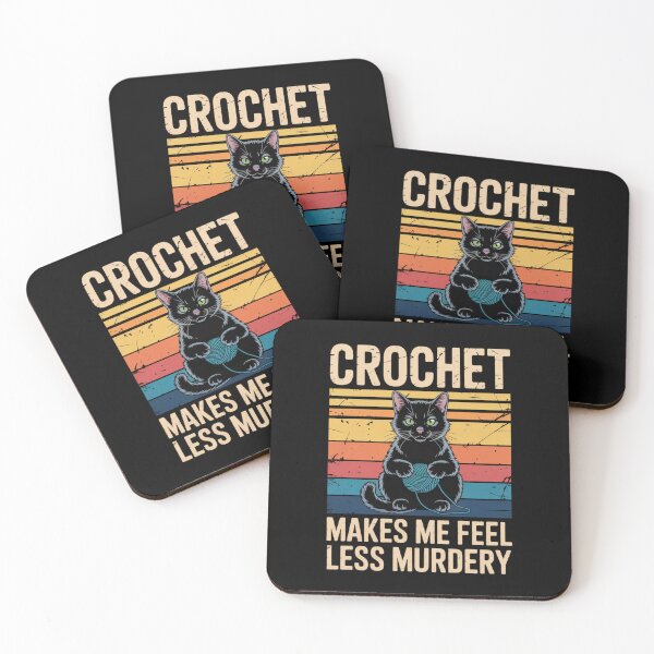 Item preview, Crochet Makes Me Feel Less Murdary - Funny Cat Design for Cat Lovers designed and sold by Gogetgiggles.