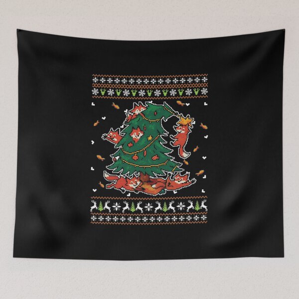 Item preview, Funny Foxes Ugly Christmas Sweater Pixel Art  designed and sold by Fam19.