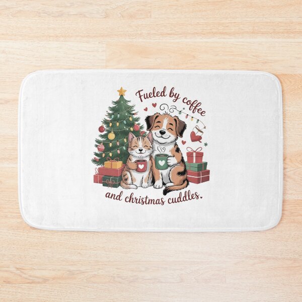 Item preview, Fueled by Coffee and Christmas Cuddles Funny Pet Lover designed and sold by DOPANDA ..