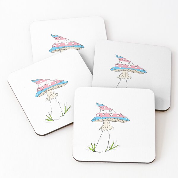 Item preview, Trans flag toadstool designed and sold by mymapuddle.