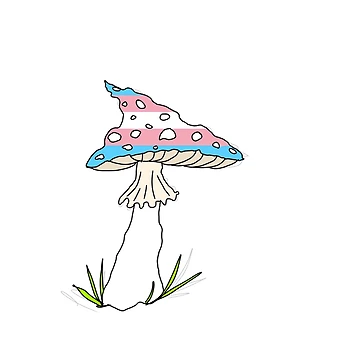 Artwork thumbnail, Trans flag toadstool by mymapuddle