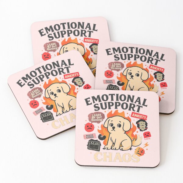 Item preview, Emotional Support Chaos – Anxious Dog in Flames Meme Design designed and sold by SanPedroArt.