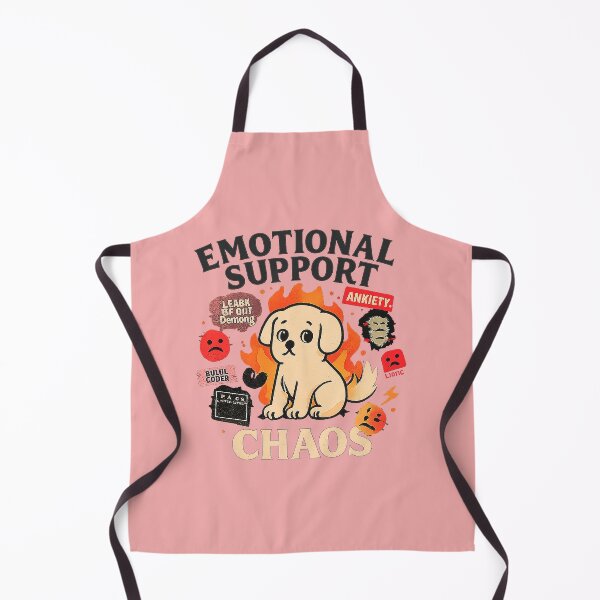 Item preview, Emotional Support Chaos – Anxious Dog in Flames Meme Design designed and sold by SanPedroArt.