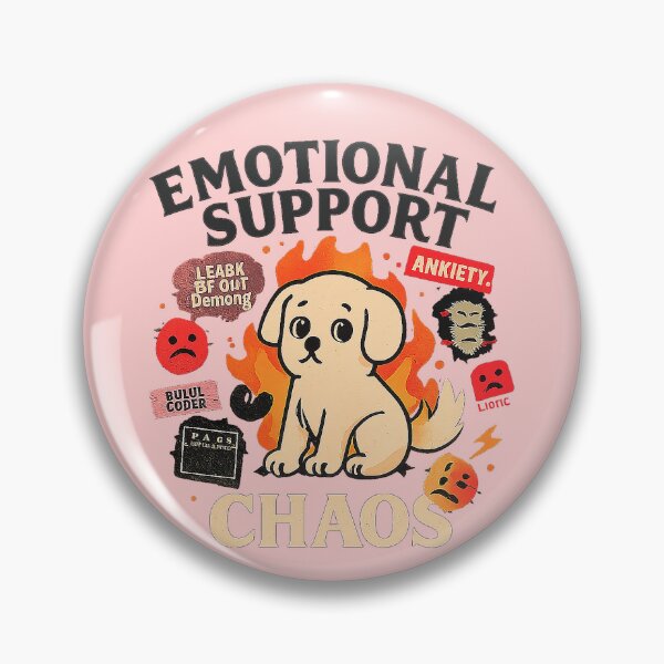 Item preview, Emotional Support Chaos – Anxious Dog in Flames Meme Design designed and sold by SanPedroArt.