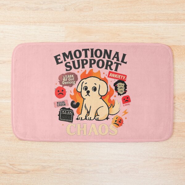 Item preview, Emotional Support Chaos – Anxious Dog in Flames Meme Design designed and sold by SanPedroArt.
