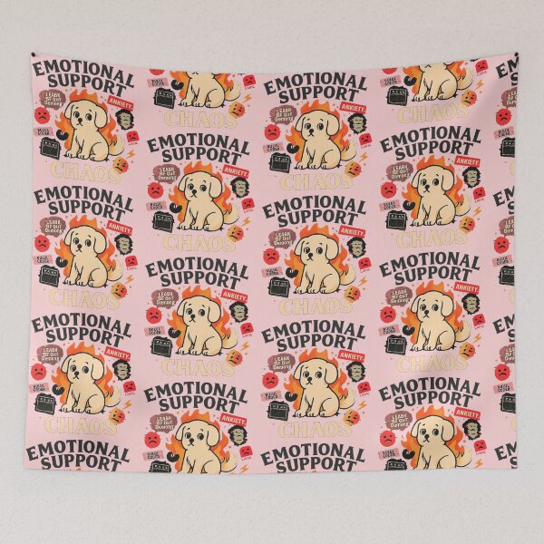 Item preview, Emotional Support Chaos – Anxious Dog in Flames Meme Design designed and sold by SanPedroArt.