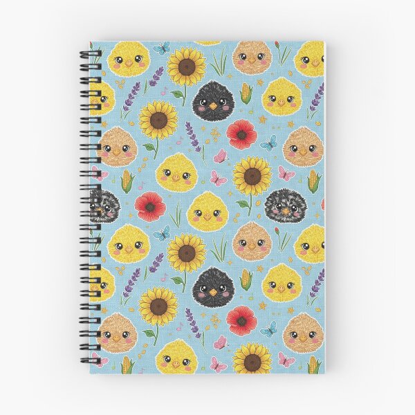 Item preview, Kawaii Chicks with Sunflowers Pattern Country Baby Bird Design Farm Floral Print and Butterflies designed and sold by JOSTH.