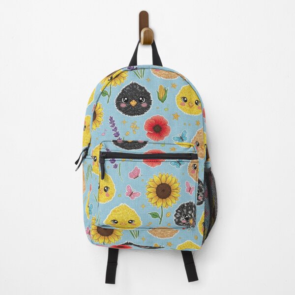 Item preview, Kawaii Chicks with Sunflowers Pattern Country Baby Bird Design Farm Floral Print and Butterflies designed and sold by JOSTH.