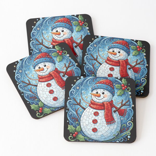 Item preview, Festive Mosaic Snowman with Winter Magic designed and sold by AwesomeBeyondLimits.