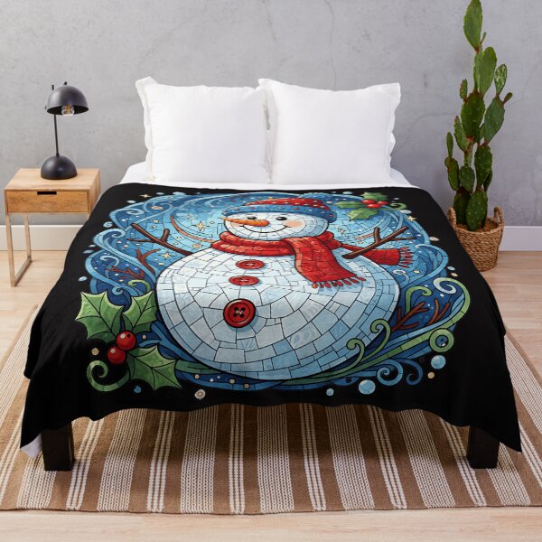 Item preview, Festive Mosaic Snowman with Winter Magic designed and sold by AwesomeBeyondLimits.