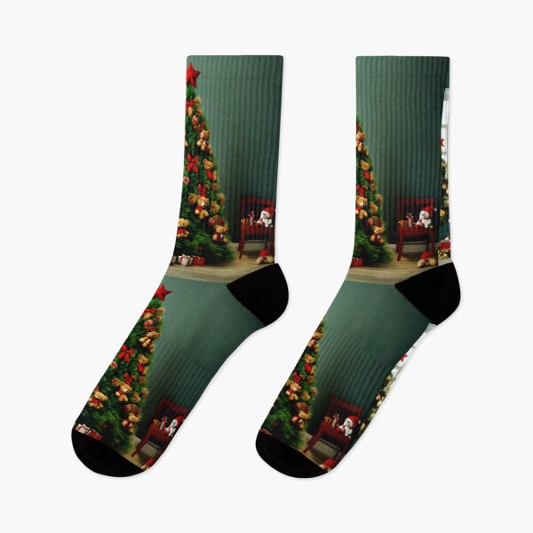 Item preview, A Teddy Bear Christmas with a Tree.  designed and sold by Zofia Sosnecka.
