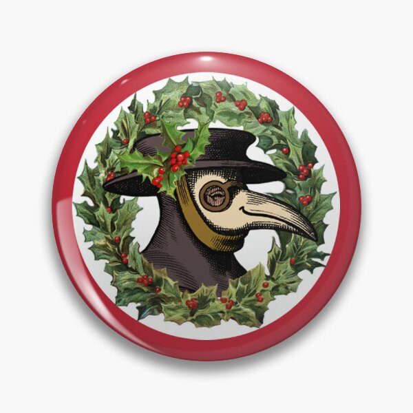 Item preview, Christmas Wreath with Plague Doctor designed and sold by GrayHareCards.