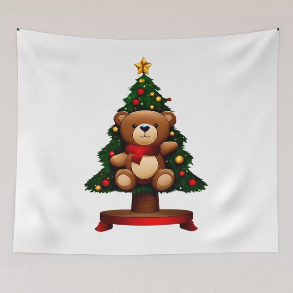 Item preview, Teddy Bear Christmas with a Tree.  designed and sold by Zofia Sosnecka.