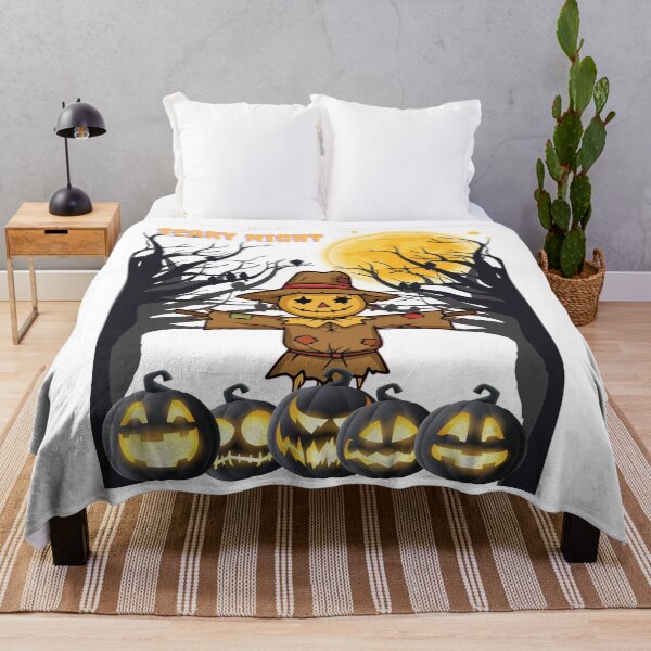 Item preview, Scary Night With Scarecrow and Jack-o'-Lantern's. designed and sold by Dinasshop.