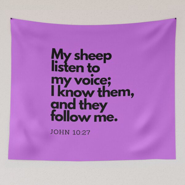 Item preview, John 10:27 Bible Verse Minimalist Wall Art – Christian Home Decor (NIV) designed and sold by Animals, Nature & Landscapes.