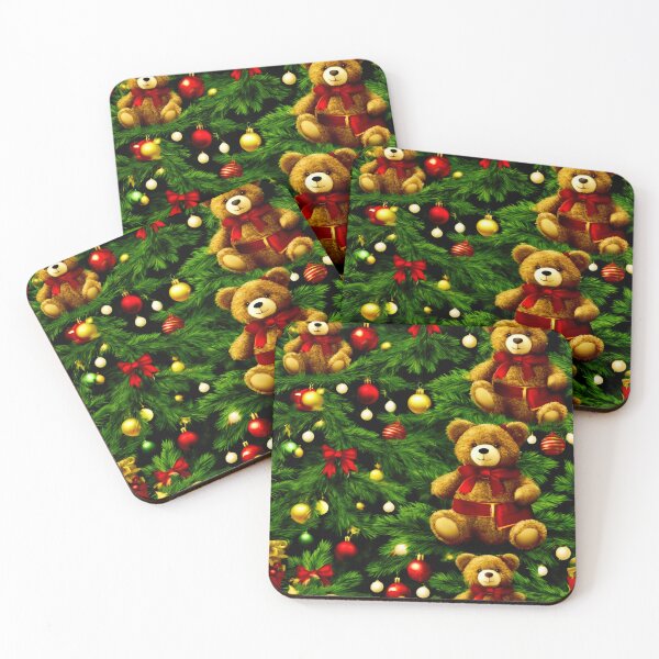 Item preview, A Teddy Bear Christmas with a Tree.  designed and sold by Zofia Sosnecka.