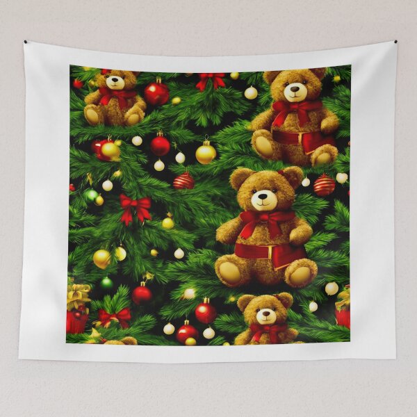 Item preview, A Teddy Bear Christmas with a Tree.  designed and sold by Zofia Sosnecka.