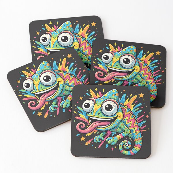 Item preview, Psychedelic Chameleon Splash in Cartoon Style designed and sold by AwesomeBeyondLimits.
