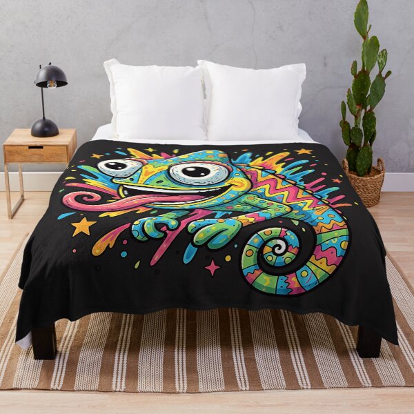 Item preview, Psychedelic Chameleon Splash in Cartoon Style designed and sold by AwesomeBeyondLimits.