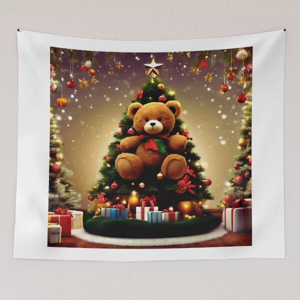 Item preview, Teddy Bear Christmas with a Tree.  designed and sold by Zofia Sosnecka.