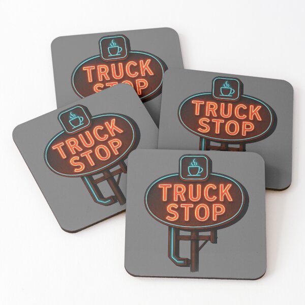 Item preview, TRUCK STOP  – Neon Roadside Classic T-Shirt designed and sold by NAJURE.