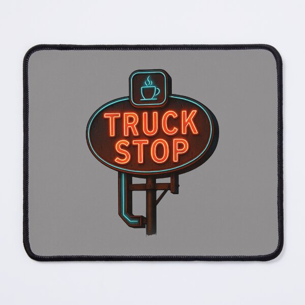 Item preview, TRUCK STOP  – Neon Roadside Classic T-Shirt designed and sold by NAJURE.