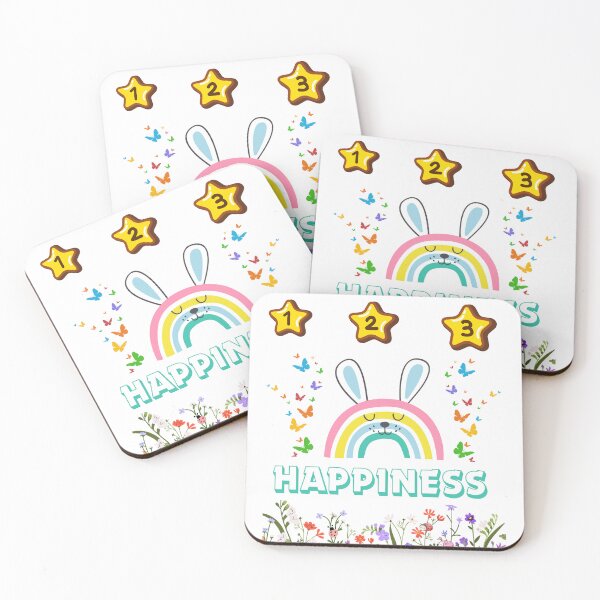 Item preview, 1-2-3 Happiness Bunny & Rainbow – Cute , Kids Design designed and sold by AnaPixMar.