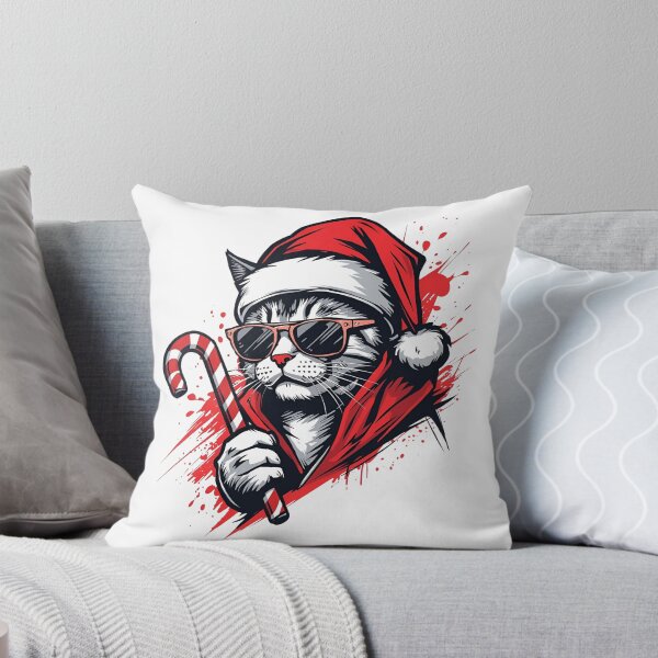 Item preview, Cool Christmas Cat – Santa Kitty with Candy Cane designed and sold by Activity01.