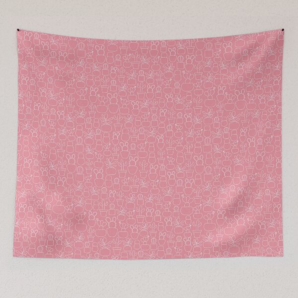 Item preview, pink cactus pots minimalist pattern designed and sold by winterpumpkin.