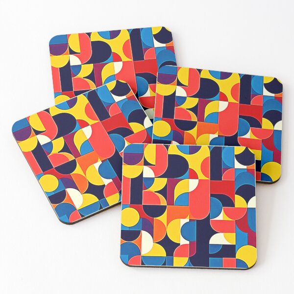 Item preview, Retro Color Block Geometry Art designed and sold by Health And Fitness Posts e-Store.