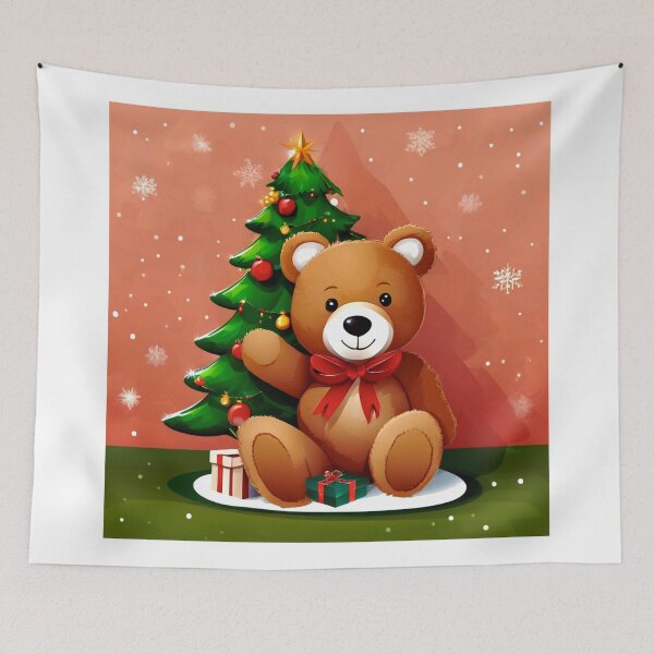 Item preview, Teddy Bear Christmas with a Tree.  designed and sold by Zofia Sosnecka.