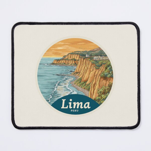 Item preview, Lima Peru Vintage Travel Sticker Retro Coastal Cliffs & Pacific Ocean Design designed and sold by Blurbean.