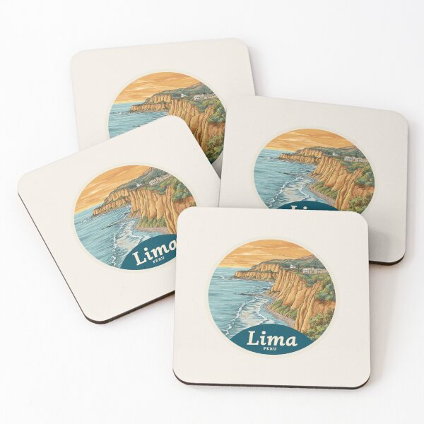 Item preview, Lima Peru Vintage Travel Sticker Retro Coastal Cliffs & Pacific Ocean Design designed and sold by Blurbean.
