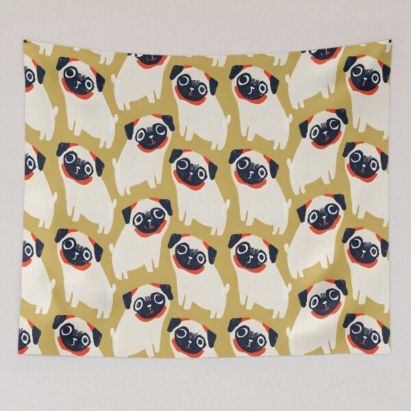 Item preview, Title: Playful Pug Pattern designed and sold by dreampik.