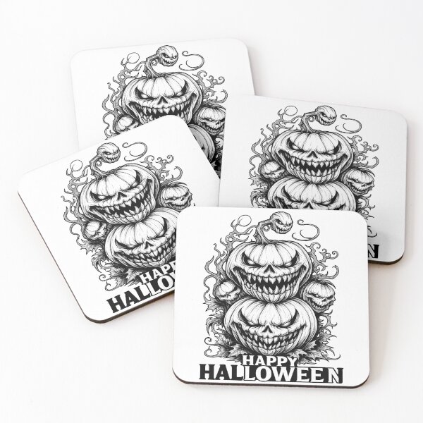 Item preview, Haunted Pumpkin Stack – Halloween Horror Illustration designed and sold by DariusZD.