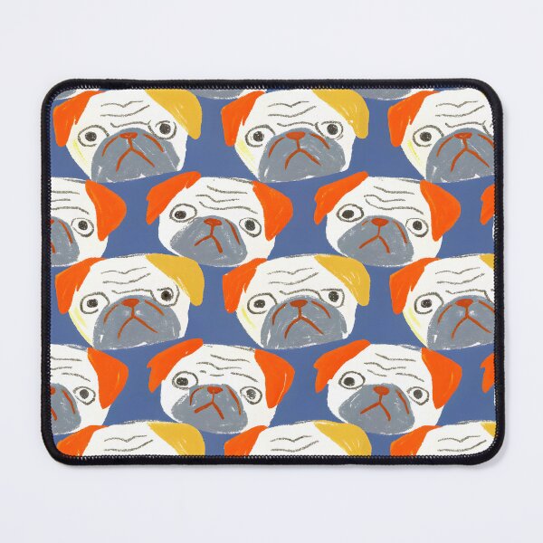 Item preview, Blue and Orange Pug Faces Pattern designed and sold by dreampik.