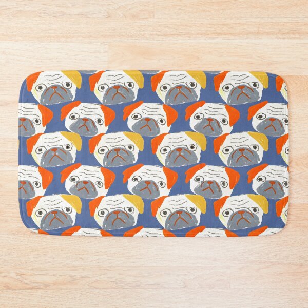 Item preview, Blue and Orange Pug Faces Pattern designed and sold by dreampik.