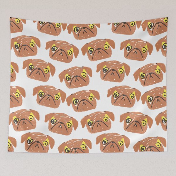 Item preview, Brown Pug Puppy Pattern designed and sold by dreampik.