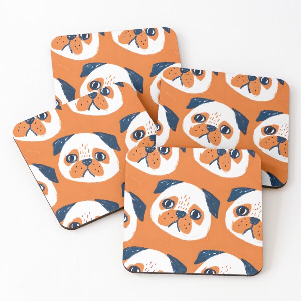 Item preview, Orange Background Pug Pattern designed and sold by dreampik.