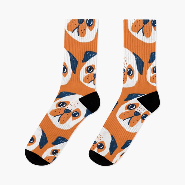 Item preview, Orange Background Pug Pattern designed and sold by dreampik.