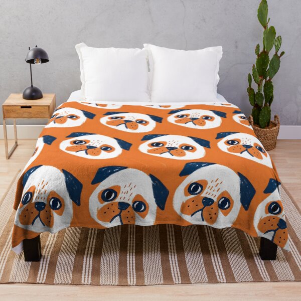 Item preview, Orange Background Pug Pattern designed and sold by dreampik.