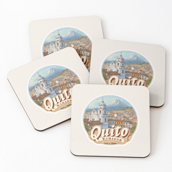 Item preview, Quito Ecuador Vintage Travel Sticker Retro Colonial City & Volcano Design designed and sold by Blurbean.