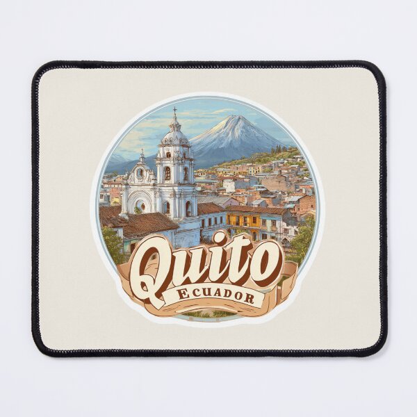 Item preview, Quito Ecuador Vintage Travel Sticker Retro Colonial City & Volcano Design designed and sold by Blurbean.